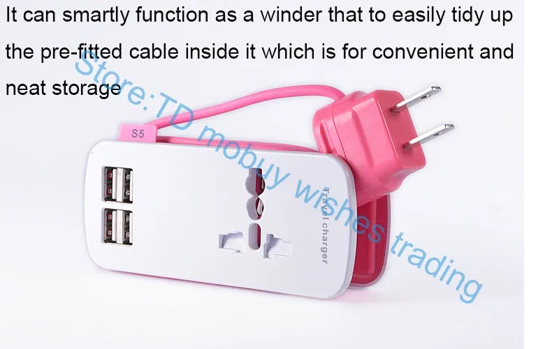 Универсальное сетевое зарядное устройство с 4 USB-портами для