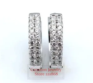 Carraton ESCH8049 Модные Pure 925 Серебряных Хооп Английском Замке Серьги с AAA Кубическими Zirconias
