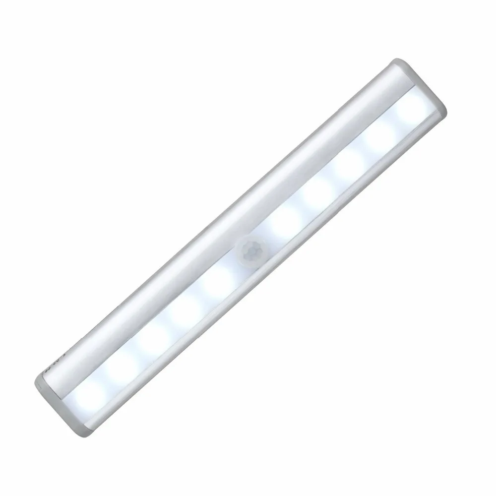 

Motion Sensor Night Light Indoor 10 LEDs Wireless Wardrobe Lamp Emergency Lighting for Pathway Bedroom Powered by AAA Battery