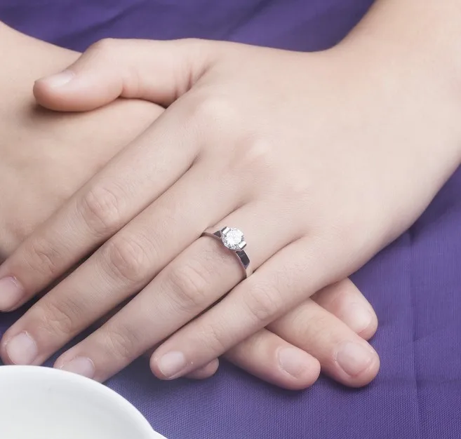Топ бренд стиль 1CT Solitaire синтетический бриллиан 750 Золотое обручальное кольцо для женщин потрясающее обручальное кольцо A-OK качество навсегда