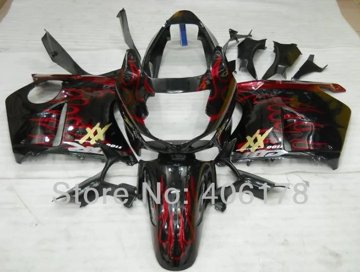 Дешевые 96 97 Набор для CBR1100XX Blackbird 1996-2007 CBR 1100 XX Красный Пламя мотоциклов Обтекатели(литье под давлением