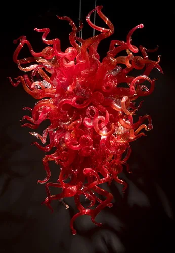 

New 2016 Luxury Dale Style LED Light Source Modern Red Hand Blown Murano Glass Chandelier