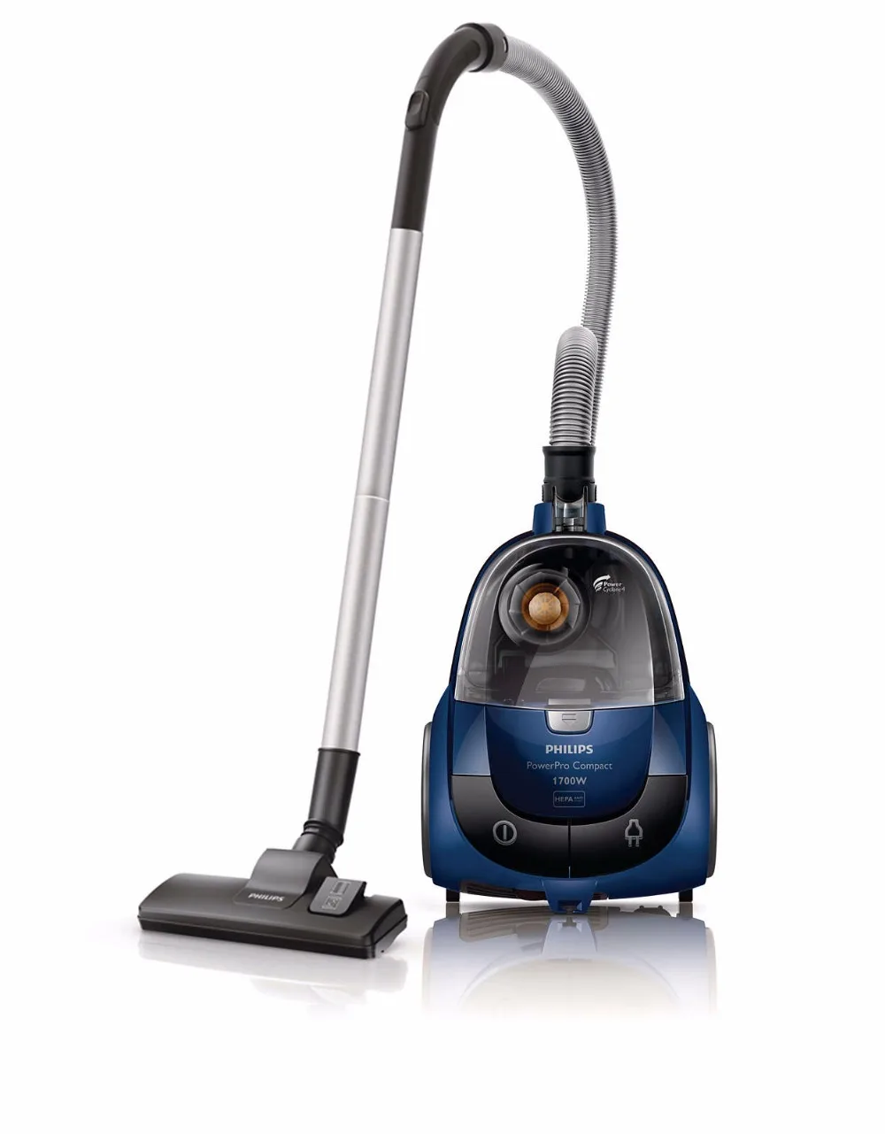Philips PowerPro Compact Безмешковый пылесос с технологией PowerCyclone 4 1700 Вт Моющийся фильтр HEPA