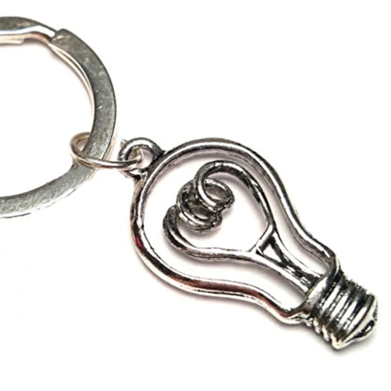 

12pcs/lot Light Bulb Keychain Light Bulb Charm Keyring Light Bulb Electricity Jewelry