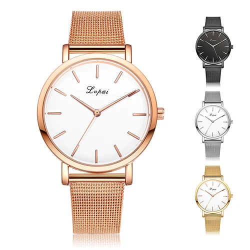 Женская мода без номера циферблат Нержавеющая сталь сетка Группа Бизнес