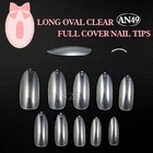 1 упак.лот-салон Сделано в Китае в японском стиле ABS 600 шт прозрачный натуральный длинный овальный полное покрытие Ложные Акриловые Искусственный цветок для Неил арта украшения для кончиков ногтей