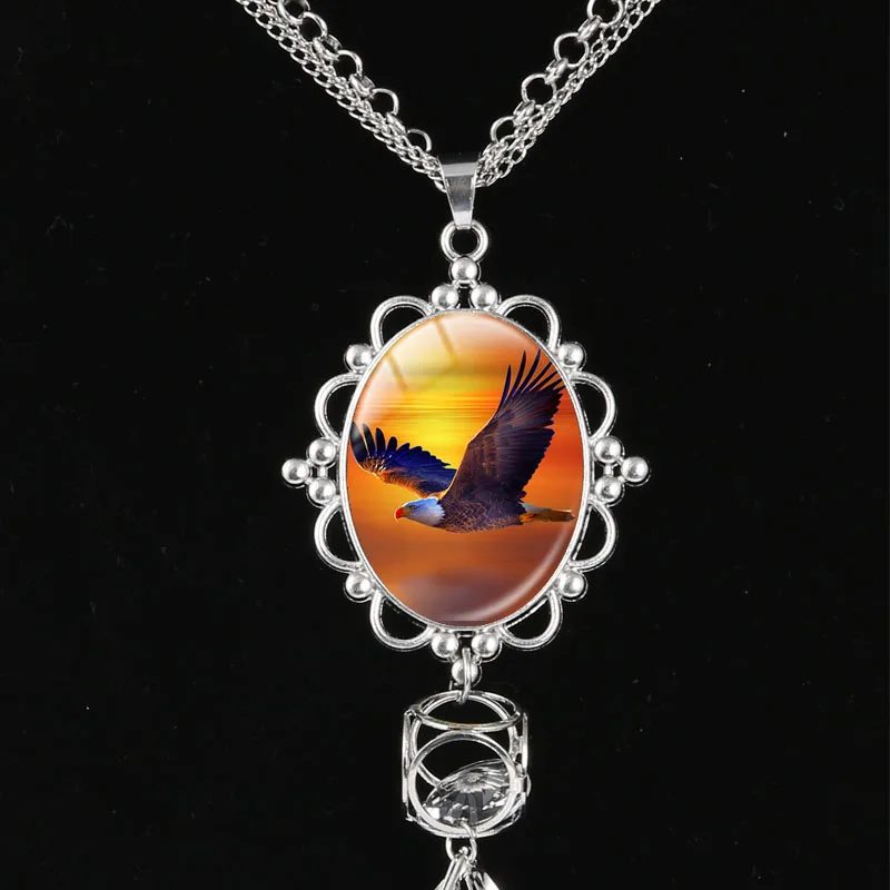 Закат Белоголовый Орел птицы ожерелье с животными лучший друг ювелирные изделия