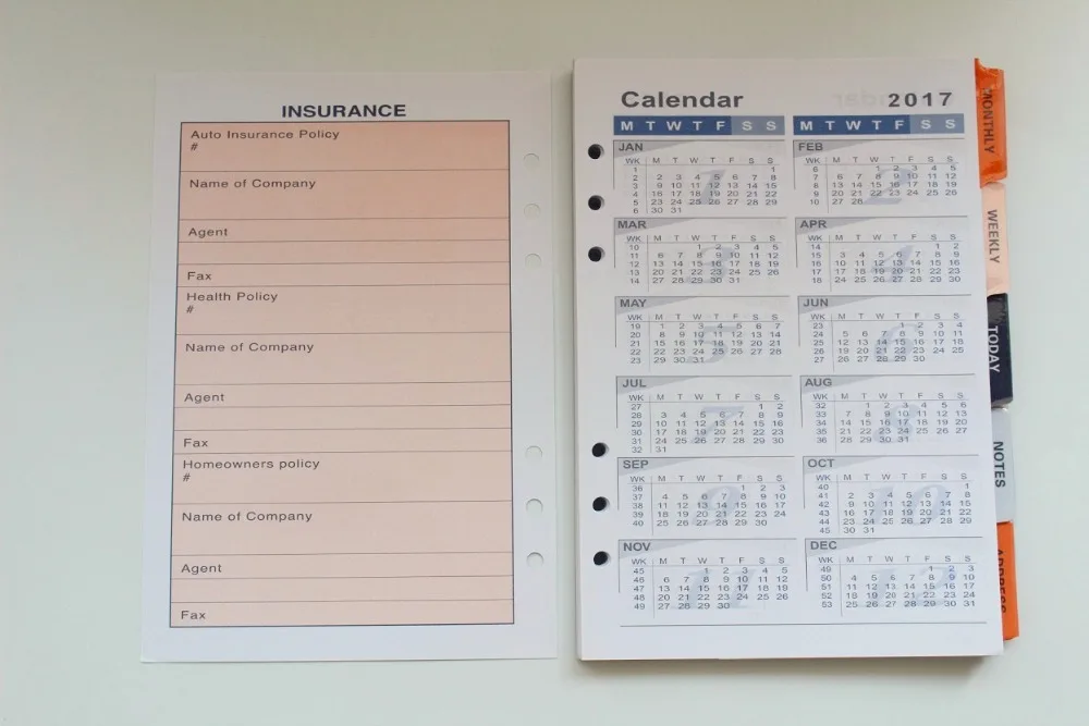 Профессиональная бумага для планировщика деловая А5 А6 А7 спиральная ежедневника