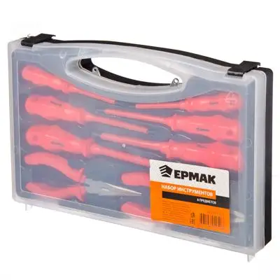 НАБОР ИНСТРУМЕНТОВ &quotЕРМАК&quot 8 предметов отвертки кусачки пассатижи