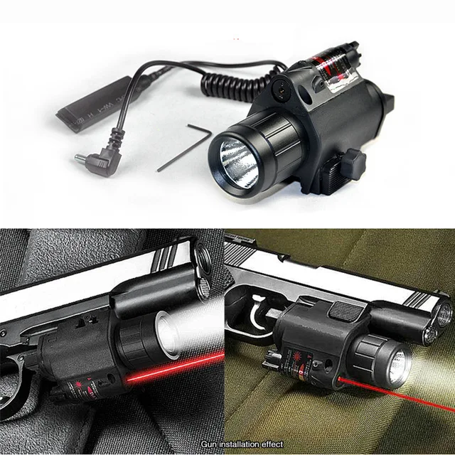 2in1 Тактический M6 CREE светодиодный фонарик/свет+ красный с лазером оружие фонарик для охоты Glock 17 19 22 20 23 31 37