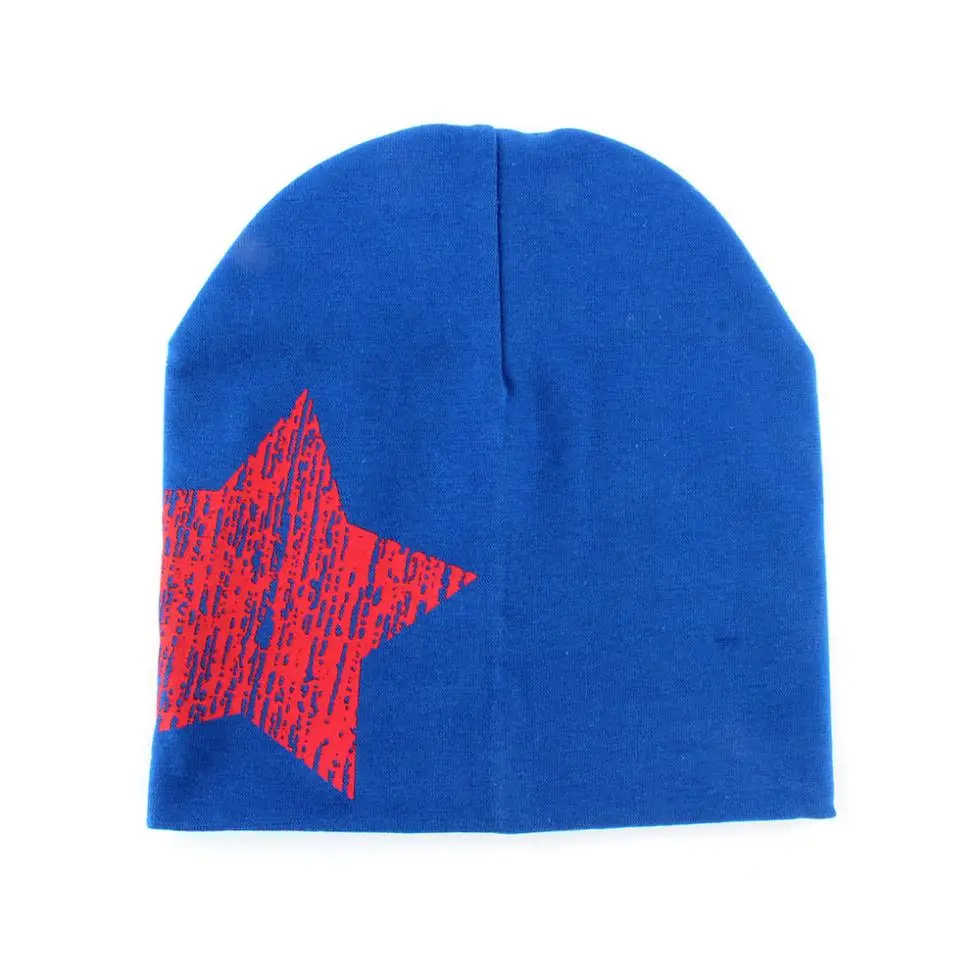 Детская шляпа с принтом звезд мягкая теплая удобная Хлопковая шапочка для