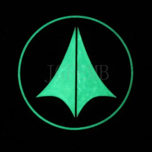 Светящийся красный Robotech Macross U. N. SPACY 3D ПВХ патч PB458