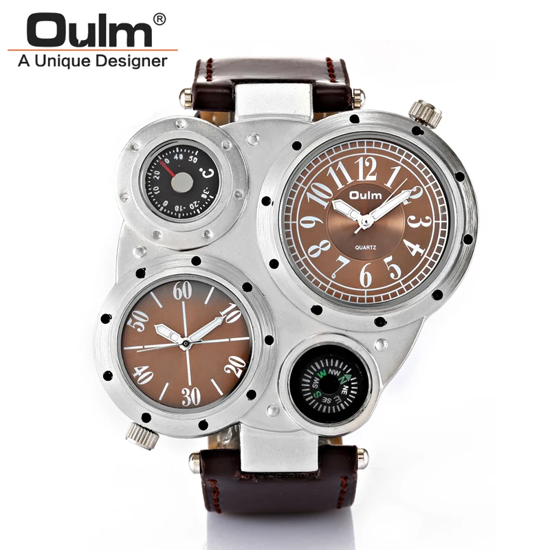 Часы мужские Кварцевые модЫные часы множественный часовой пояс высокое качество