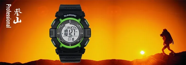 SUNROAD спортивные военные наручные часы для мужчин s альтиметр барометр компас термометр погода шагомер цифровые часы для мужчин Saat