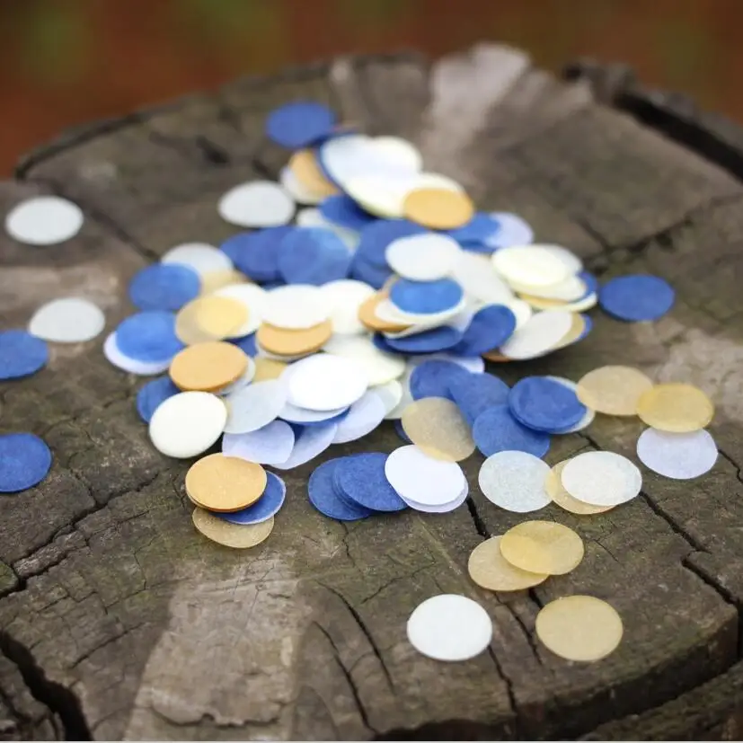 Темно синий золотой белый прозрачный бумажный Конфетти День рождения ребенка