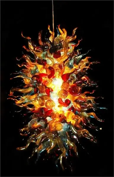 

CE/UL Contemporary LED Colorful Flower Chandelier Pretty Hand Blown Glass AC 110/120/220/240V LR658