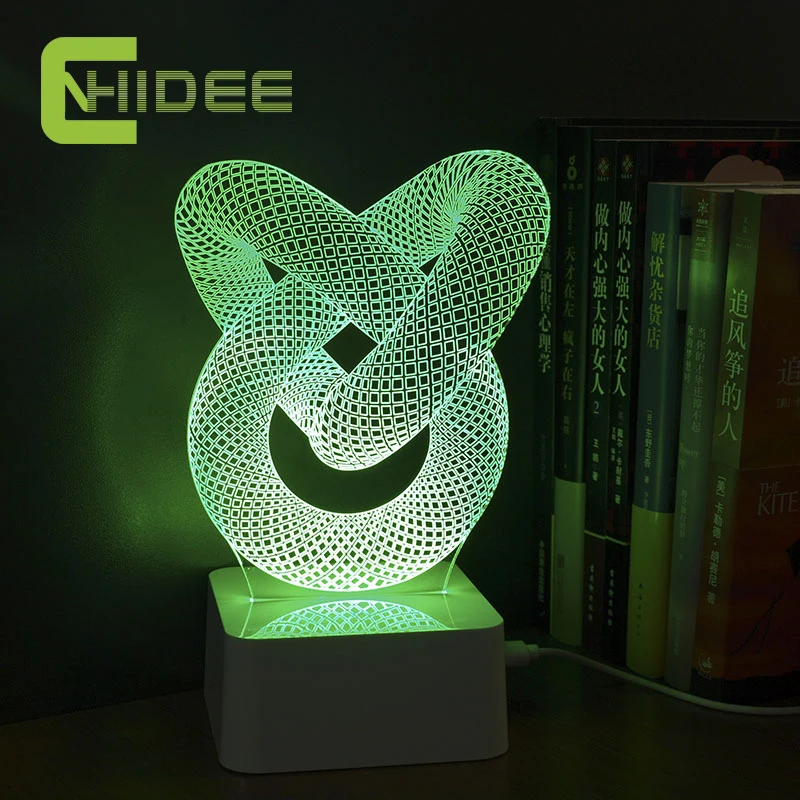 USB Novelty Gift Dimmable 3D Table Lamp Led Night Light Knot Lampara as Home Decor BedRoom Abajur Touch Switch Desk | Освещение