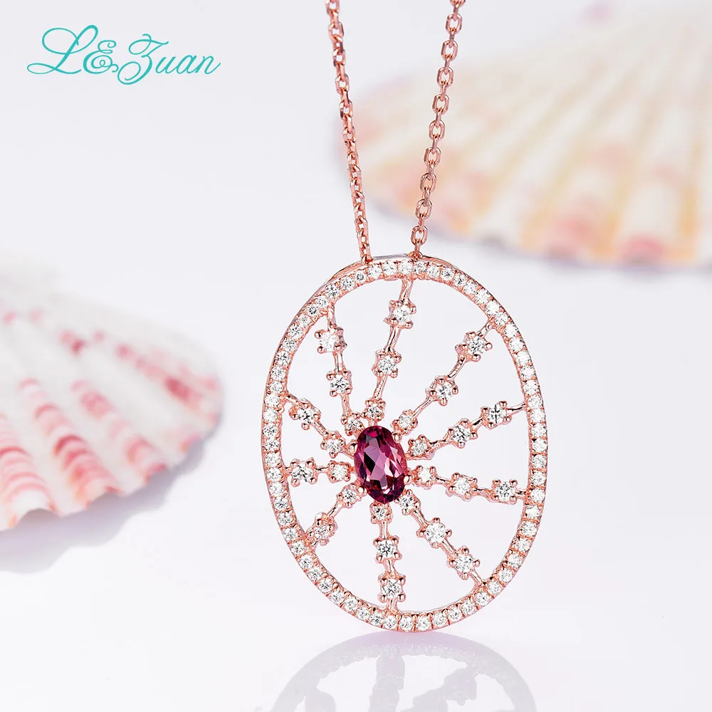 L & zuan розовое золото серебро 925 пробы натуральный 0.42ct турмалин красный камень