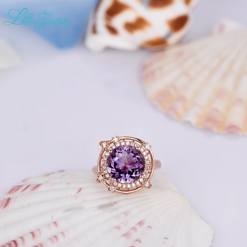 Женское кольцо из серебра 925 пробы с аметистом и зубцом | Украшения аксессуары