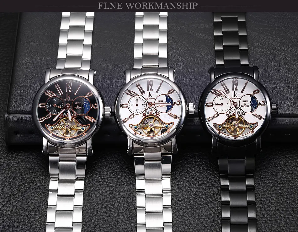 Часы наручные IK Мужские механические брендовые автоматические с браслетом из