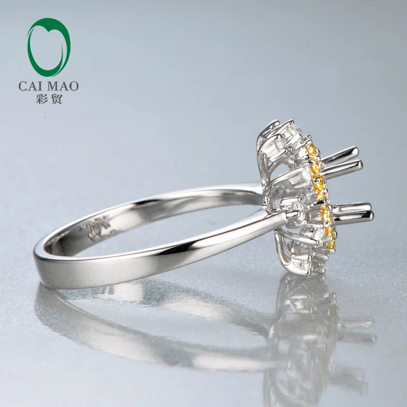 4x6 мм овальным вырезом Установка 14 К золото 0.35ct Diamond Обручение Маунт Semi Установочное кольцо