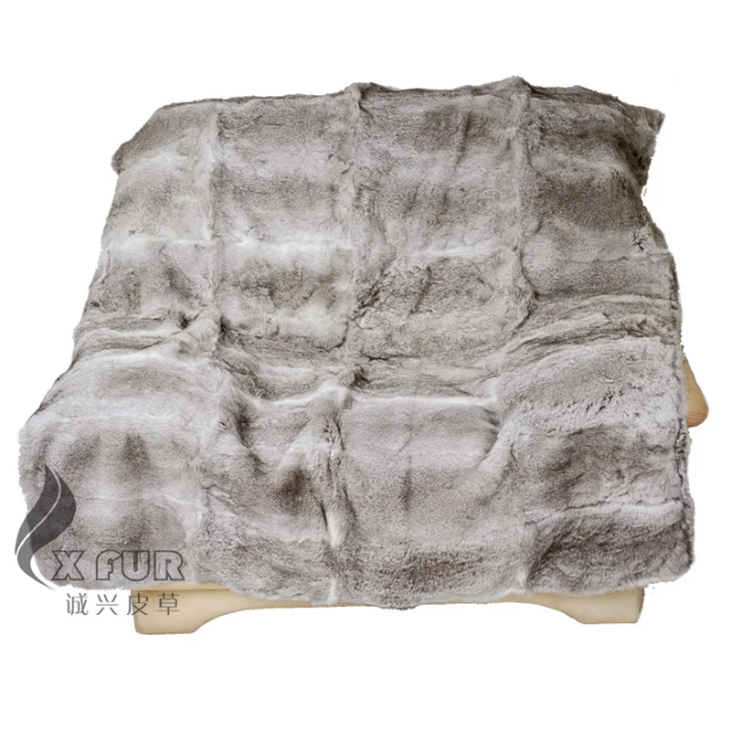 CX D 08/Z 130X150 натуральный цвет Полосатое подлинное одеяло из меха кролика|blanket