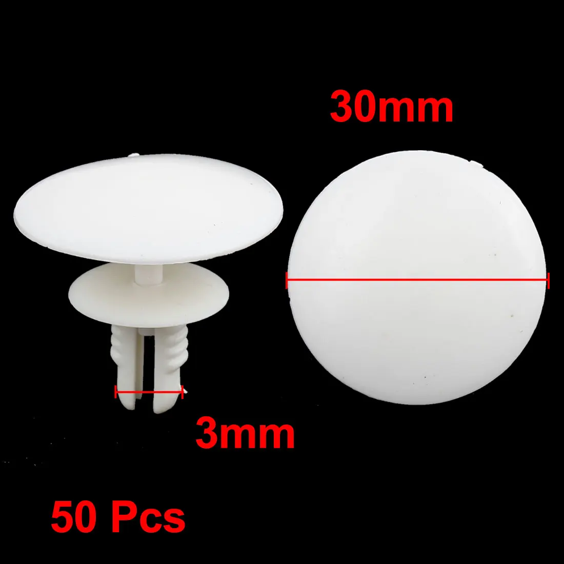 

X Autohaux 50Pcs 8X4.5Mm Hole Plastic Rivet Retainer Fasteners Panel Fixings Trim Panel Clips White For Car Auto