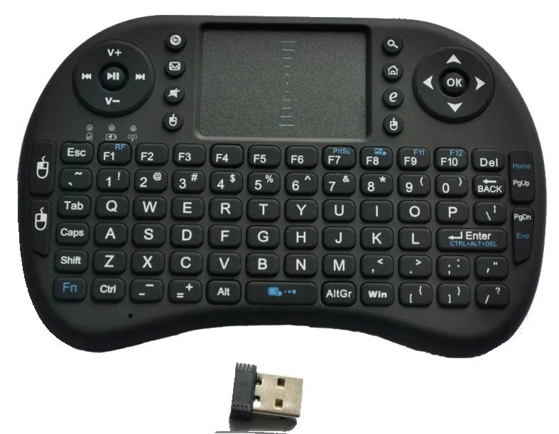Горячий продавать! 2.4 г Беспроводной qwerty клавиатура wifi с сенсорной панелью воздуха летяга/Мышь для телефона/колодки/ПК /Умные телевизоры