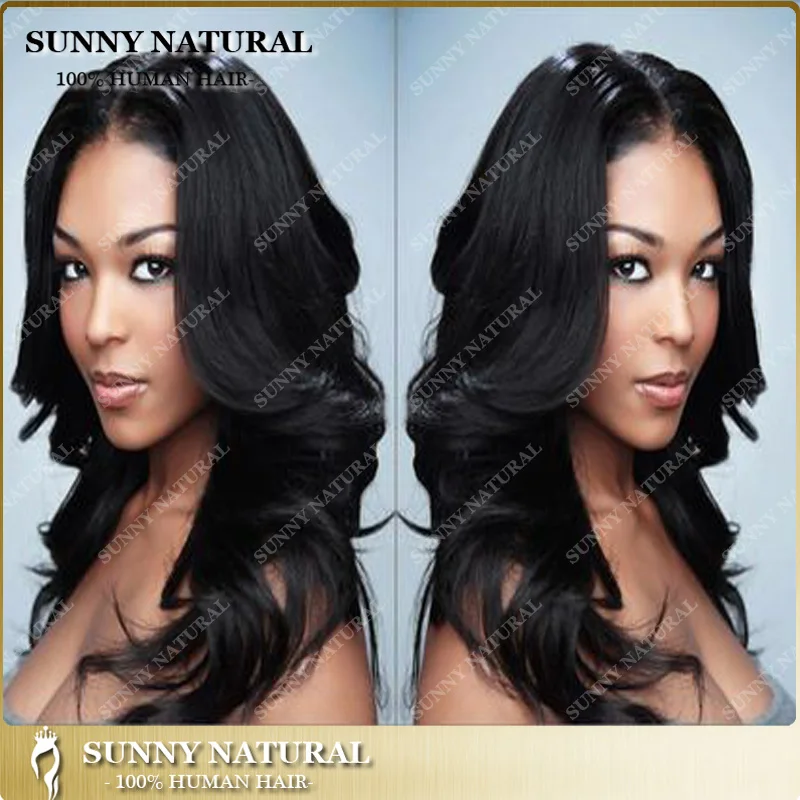 Бесклеевого Полный Шнурок Человеческие Волосы Парик С Ребенком Hiar Бразильский