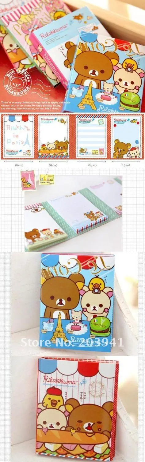 1 упак./лот модная одежда от бренда rilakkuma на путешествия блокнот для заметок 4 раза блокнот для заметок на клейкой основе для ноутбука