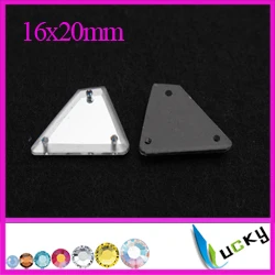 16x20mm 100 шт Высокое качество Акриловые стразы с отверстиями смешанные формы разных размеров акриловые плоские зеркальные бусины для украшения на платье - Цвет: 16x20mm