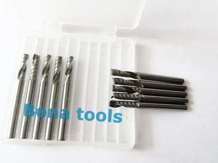 Одиночная Флейта концевая фреза с ЧПУ Режущий инструмент 1/8*12 мм твердосплавная