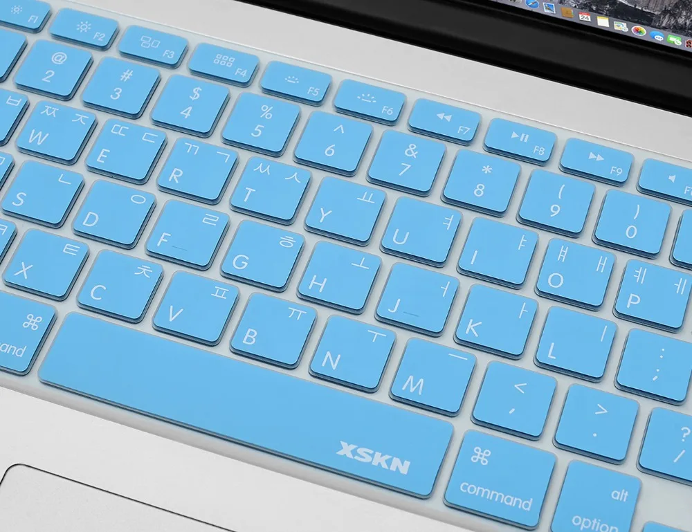 Синяя силиконовая клавиатура XSKN с корейской надписью Обложка для Macbook Air Pro Retina 13 15