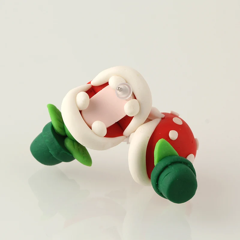 Женские серьги-гвоздики DH ручной работы из глины Марио пираньи E1701 | Украшения и