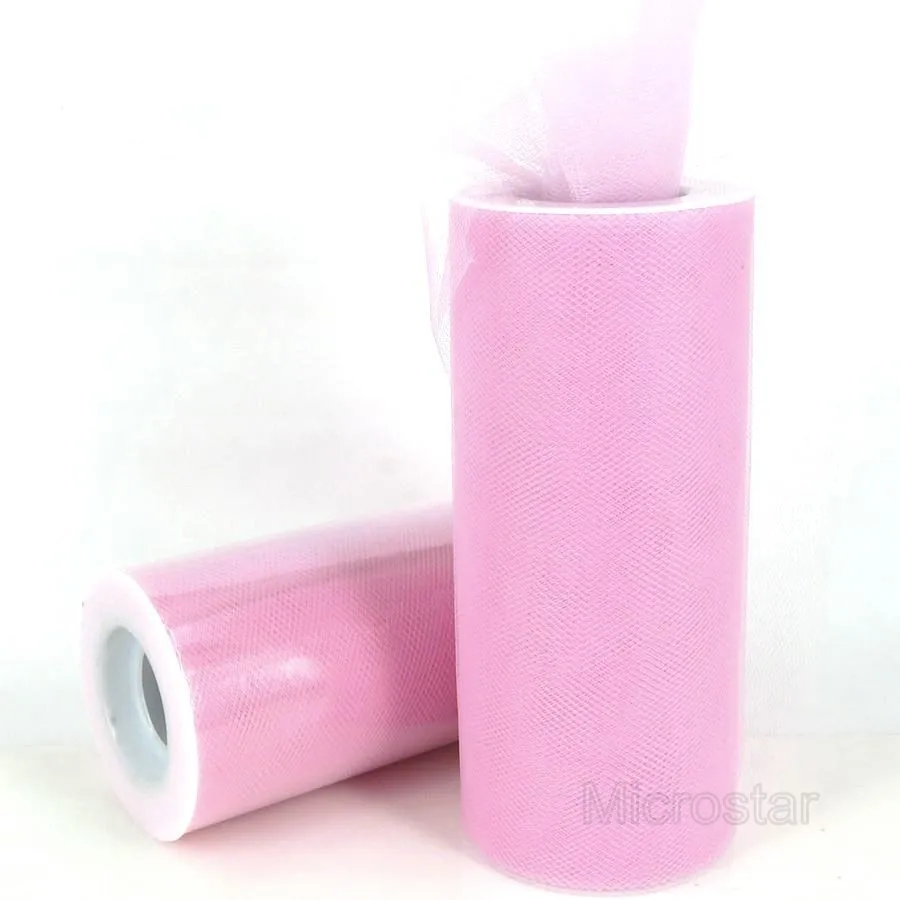 Pink FENGRISE Тюль в рулоне 15 см 25 ярдов Свадебная вечеринка украшение DIY ткань для юбки-пачки декоративные поделки Рождество Дети королева юбки - Цвет: Pink