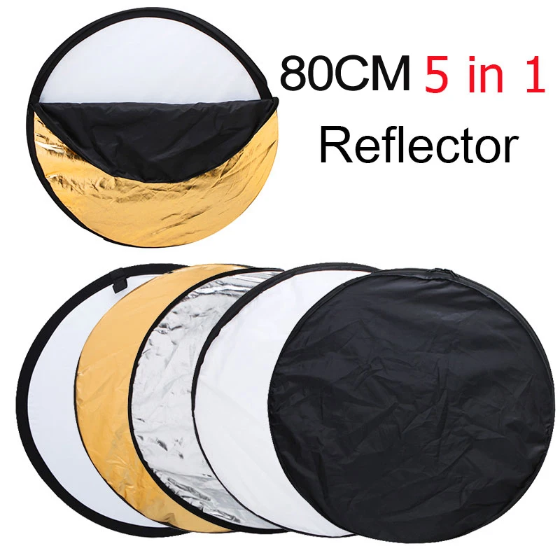 

Photography Equipment Professional 32" 80cm 5 IN 1 Collapsible Multi-Disc Light Reflector for Studio Photo