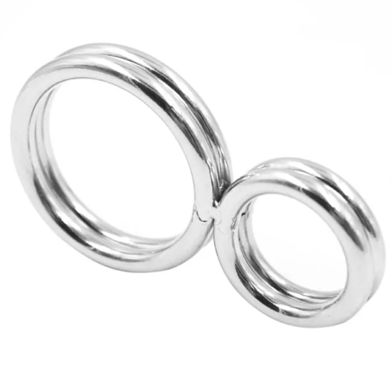 Зажим для пениса кольца задержки 2 петли из нержавеющей стали мужские