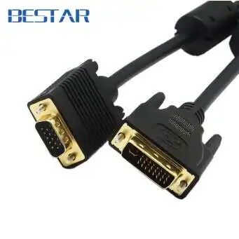DVI I (24 + 5) в VGA D SUB 15PIN папа адаптер Соединительный кабель 0 3 м/1 5 м/3 м/5 м для