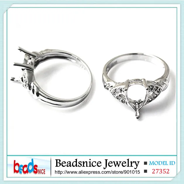 Beadsnice ID27352 Diy Кольца из стерлингового серебра 925 пробы,, высокое качество, полумонтажное кольцо, настройки без камней для дизайнера