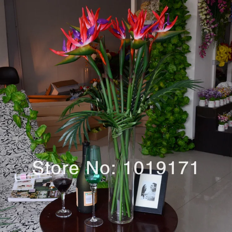 80 см х 3 шт искусственная кожа Strelitzia Reginae paradiis птица цветок Свадебный дом офисная мебель Декор 3 цвета F327