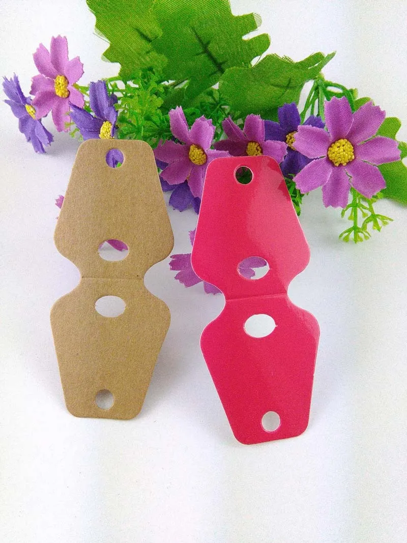

200 PCS/Lot 9*4cm Jewelry Kraft Paper Hang Necklace Cards Blank Packaging Accessories Displays Accept custom logo