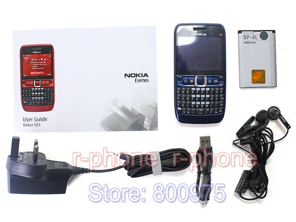NOKIA E63 Мобильный телефон 3g Wifi Bluetooth QWERTY клавиатура разблокирована E63 красный и один год гарантии