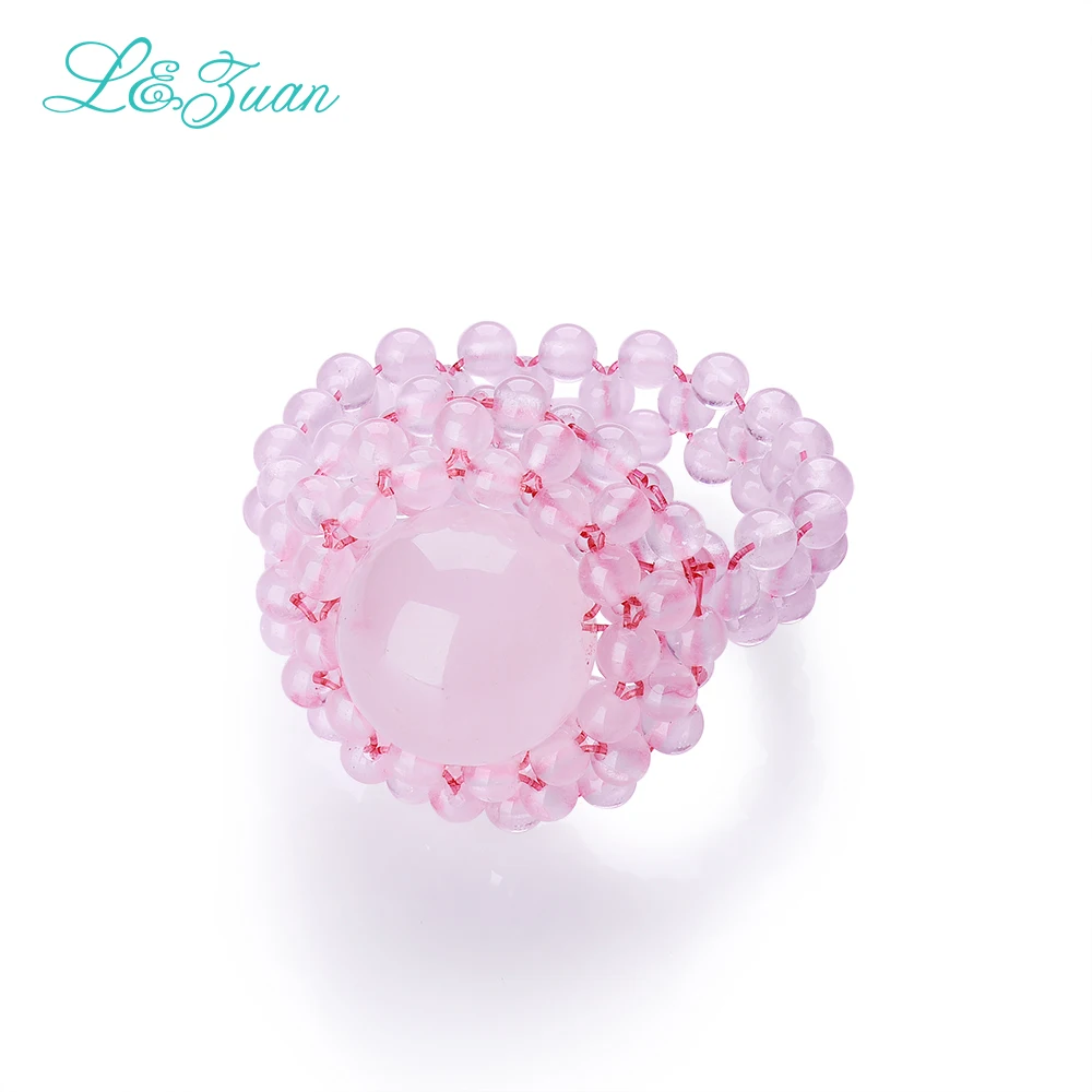 L &amp zuan женские кольца с розовой розой кварцевые классические 100% сделанные