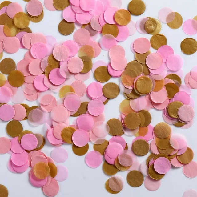 1000 шт./упак. 1 дюймов Розовый Золотой Бумаги Конфетти Свадьба День Рождения