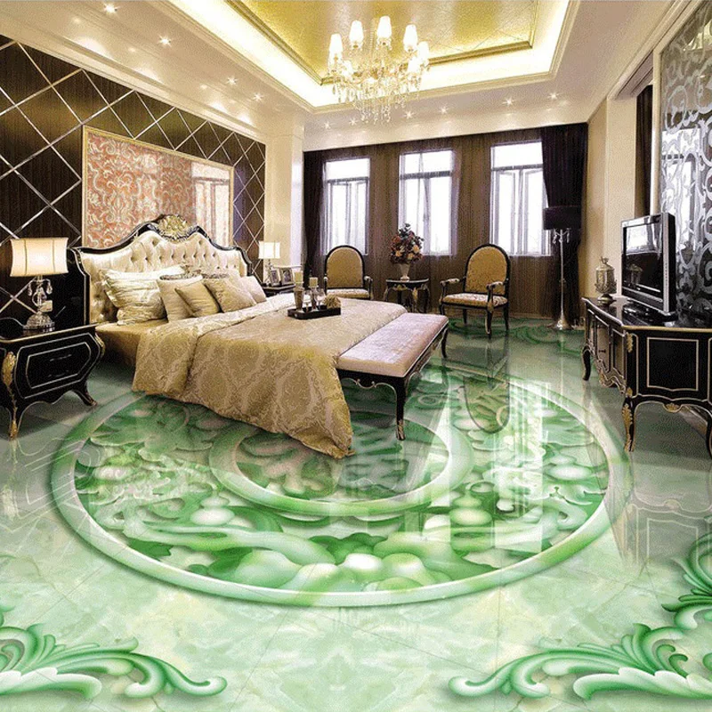 Фотообои 3D с рисунком счастливого персонажа в китайском стиле|floor wallpaper|mural