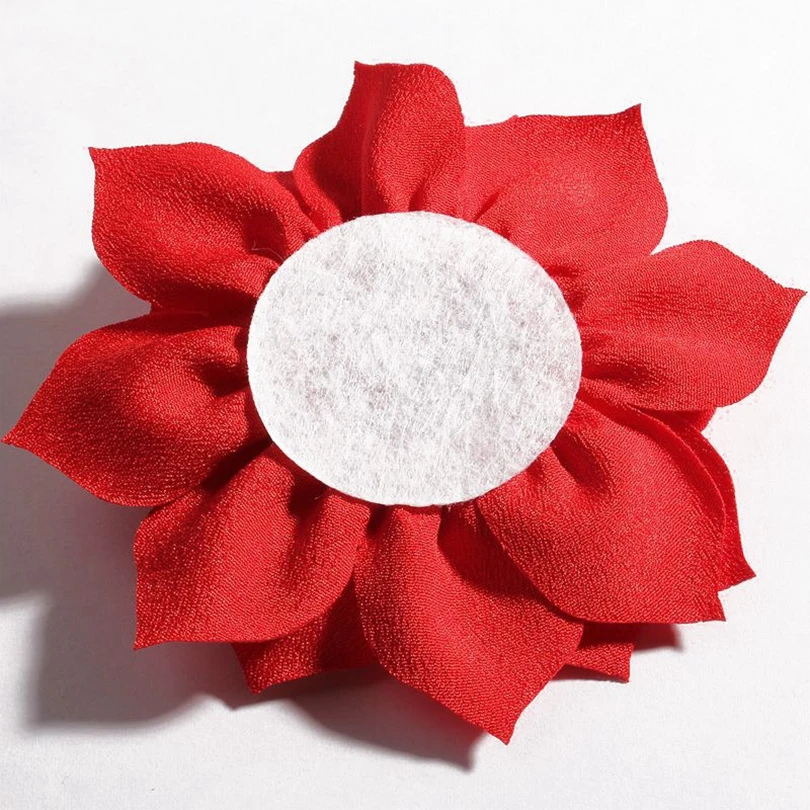 10pcs/lot 3.6&quot 13colors Hair Clips Lotus Flower With Rhinestone Pearl Button For Accessories Fabric Flowers Headbands |