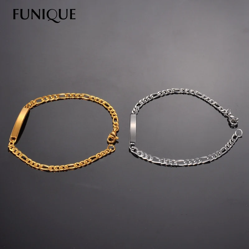 FUNIQUE для мужчин и женщин ID из нержавеющей стали гравировки плоская мельница цепь