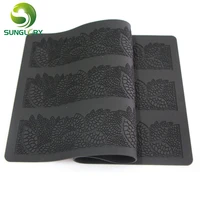 4020cm sugar craft baking flower pattern silicone mat fondant cake decorating tools kitchen diy silicone lace mold color black