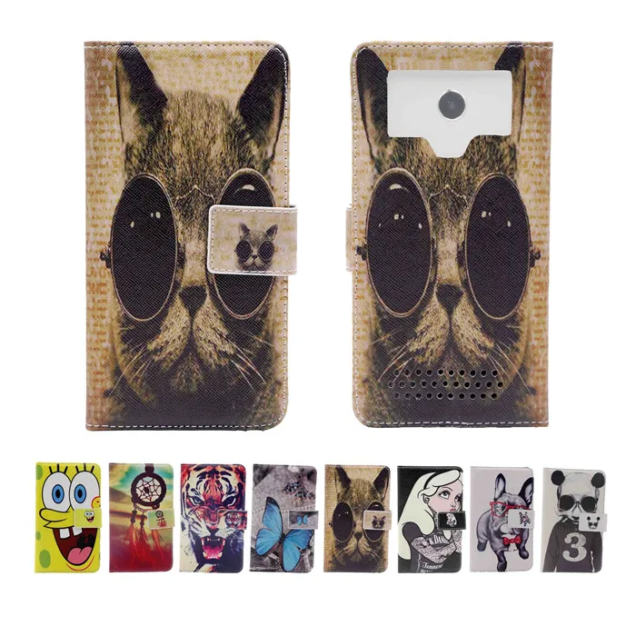 New Item For Elephone p5000 Phone Case Universal 4.5&quot Cover Flip Folio Stand PU Leather Printed With Card Holder K1 |