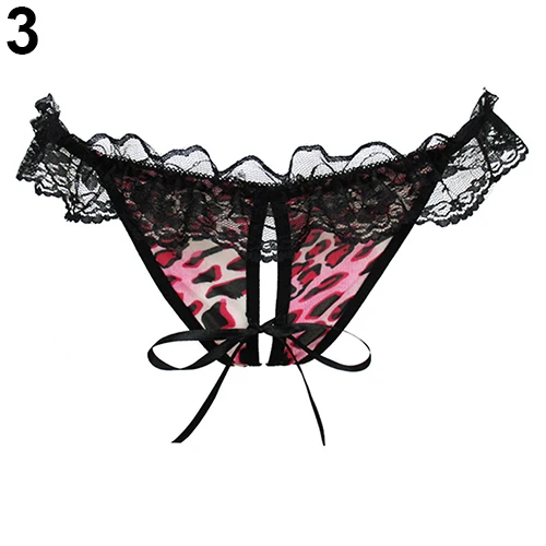 Women Sexy Lace Thongs G-String Leopard Printed Underwear Briefs Panties |